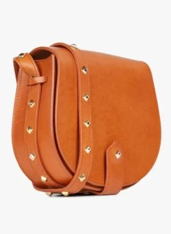 LE MAMOUR CLOUS - Besace à Studs En Cuir | Marron -Femmes Vêtements 2713185