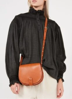 LE MAMOUR CLOUS - Besace à Studs En Cuir | Marron -Femmes Vêtements 2740975