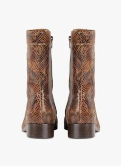 Soeur ECAILLE - Bottines En Cuir Imprimé Python | Marron -Femmes Vêtements 3025950