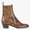 Soeur GAZETTE - Bottines En Cuir Imprimé Motif Python | Marron -Femmes Vêtements 3025955