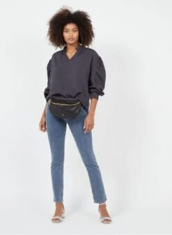 GRANDE LILI - Sac Banane Zippé En Cuir | Noir -Femmes Vêtements 3059062