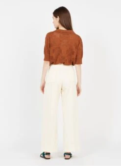 Soeur HARRY - Pantalon Large Taille Haute En Twill De Coton | Beige -Femmes Vêtements 3322355