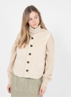 Soeur FUSIL - Gilet Sans Manches Aspect Mouton | Beige