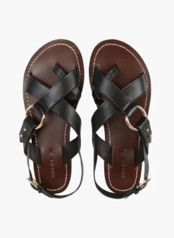 Soeur Sandales Plates En Cuir | Noir 13 Soeur Sandales Plates En Cuir | Noir -Femmes Vêtements 3456431