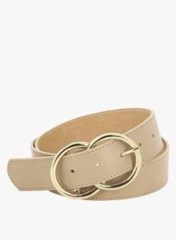 LA BULLE - Ceinture En Cuir De Vachette | Beige
