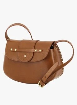 LE COURCY - Sac Bandoulière à Rabat En Cuir | Marron -Femmes Vêtements 3596507