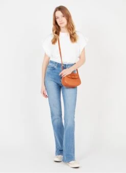 LE COURCY - Sac Bandoulière à Rabat En Cuir | Marron -Femmes Vêtements 3604867