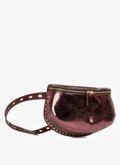 LA LILI - Banane En Cuir Métallisé | Rouge -Femmes Vêtements 3775610