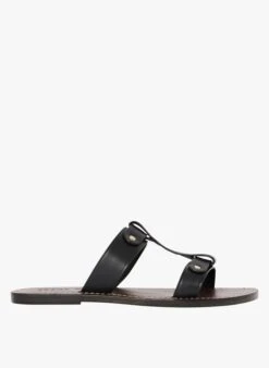 Soeur TARANIS - Mules Plates En Cuir | Noir