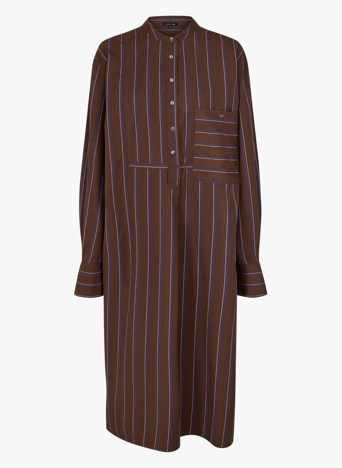Soeur PIA - Robe Longue En Popeline De Coton Rayé | Multicolore 5 Soeur PIA - Robe Longue En Popeline De Coton Rayé | Multicolore – Image 3