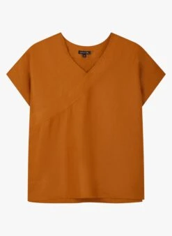 Soeur UZES - Top Ample Col V En Lin | Marron -Femmes Vêtements 3985010