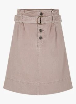 Soeur MUGUET - Jupe Courte Ceinturée En Coton Denim | Violet -Femmes Vêtements 3985034