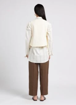 Soeur TISHKA - Top Col Rond En Toile De Coton | Beige -Femmes Vêtements 4009700