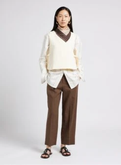 Soeur TISHKA - Top Col Rond En Toile De Coton | Beige -Femmes Vêtements 4009701