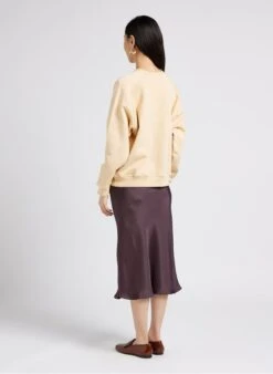 Soeur FEVER - Jupe Midi Fluide En Satin | Kaki -Femmes Vêtements 4009725