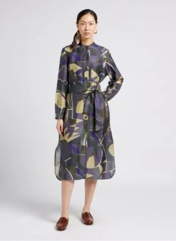 Soeur LAUREN - Robe Midi En Soie Imprimée | Gris 12 Soeur LAUREN - Robe Midi En Soie Imprimée | Gris -Femmes Vêtements 4009867