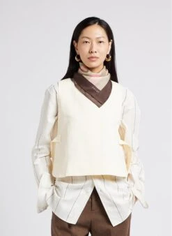 Soeur TISHKA - Top Col Rond En Toile De Coton | Beige