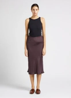 Soeur FEVER - Jupe Midi Fluide En Satin | Kaki -Femmes Vêtements 4012158