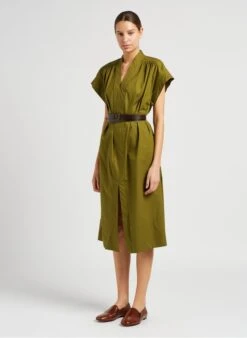 Soeur MARTINIQUE - Robe Midi En Popeline De Coton | Vert -Femmes Vêtements 4043818