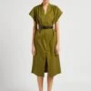 Soeur MARTINIQUE - Robe Midi En Popeline De Coton | Vert -Femmes Vêtements 4043819