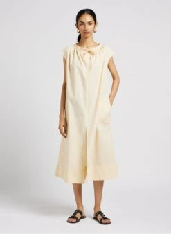 Soeur TAMARIS - Robe Midi En Popeline De Coton | Beige -Femmes Vêtements 4043909