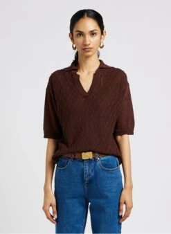 Soeur TILOUP - Pull Torsadé En Lin Et Coton | Marron -Femmes Vêtements 4044062