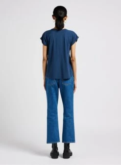 Soeur VALENTINA - Tee-shirt Col Rond Sérigraphié En Coton Mélangé | Bleu -Femmes Vêtements 4044325