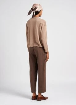 Soeur SARAJEVO - Pantalon Droit Chiné En Lin | Marron -Femmes Vêtements 4052103