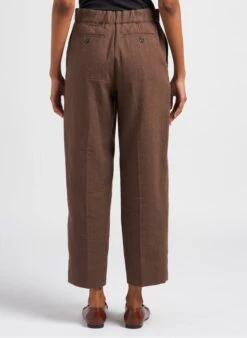 Soeur SARAJEVO - Pantalon Droit Chiné En Lin | Marron -Femmes Vêtements 4052107