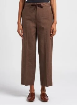 Soeur SARAJEVO - Pantalon Droit Chiné En Lin | Marron -Femmes Vêtements 4052109