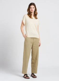 Soeur SARAJEVO - Pantalon Droit Chiné En Lin | Beige -Femmes Vêtements 4058691