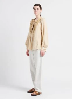 Soeur TULSA - Sandales Plates En Cuir Velours | Blanc -Femmes Vêtements 4085328