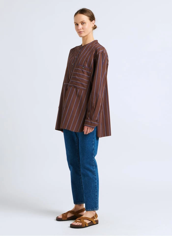 Soeur SEVILLE - Top Col Mao En Coton | Multicolore 6 Soeur SEVILLE - Top Col Mao En Coton | Multicolore – Image 4