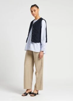 Soeur ULLA - Gilet En Gabardine De Laine | Bleu -Femmes Vêtements 4098709