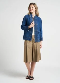 Soeur UTRECHT - Veste Denim à Brandebourgs En Coton | Jean Délavé -Femmes Vêtements 4123159