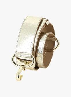 LA CHANZY - Ceinture En Croûte De Cuir | Doré -Femmes Vêtements 4132254