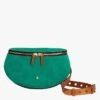 LA NEW LILI - Sac Banane En Cuir Velours | Vert