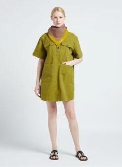 Soeur UNIQUE - Robe Courte En Coton Lavé | Vert