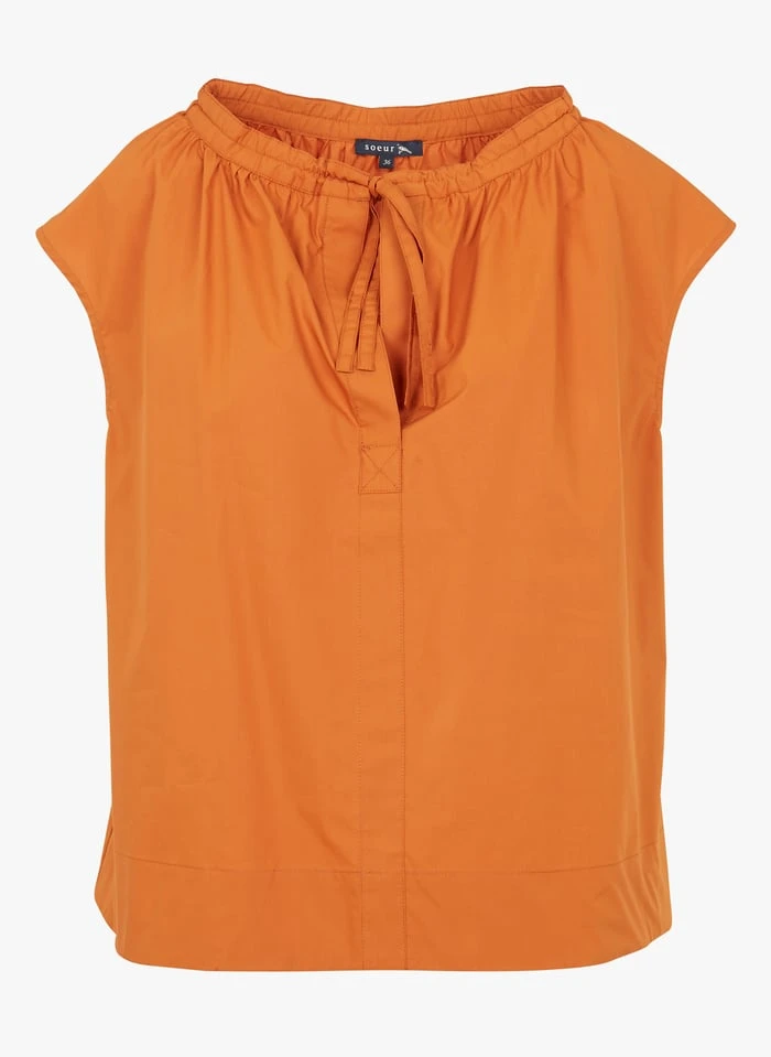 Soeur TANGER - Top En Popeline De Coton | Orange 5 Soeur TANGER - Top En Popeline De Coton | Orange – Image 3