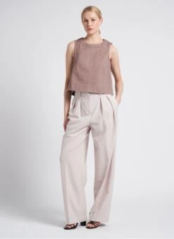 Soeur PAMPA - Top Col Rond En Toile De Coton | Violet -Femmes Vêtements 4151270