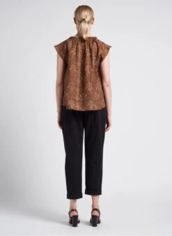 Soeur TANGER - Blouse Col Rond En Lin Flammé | Marron -Femmes Vêtements 4151278