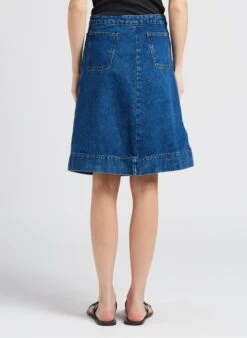 Soeur MINORQUE - Jupe Midi évasée En Coton Denim | Jean Délavé -Femmes Vêtements 4151933