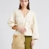 Soeur TAHO - Veste Kimono Croisée En Coton Bio | Beige
