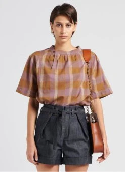 Soeur URBAINE - Blouse à Carreaux En Voile De Coton | Multicolore -Femmes Vêtements 4153642
