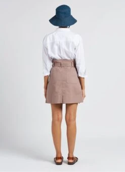 Soeur MUGUET - Jupe Courte Ceinturée En Coton Denim | Violet -Femmes Vêtements 4157191