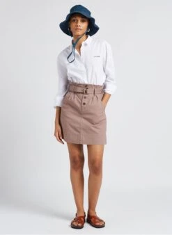 Soeur MUGUET - Jupe Courte Ceinturée En Coton Denim | Violet -Femmes Vêtements 4157192