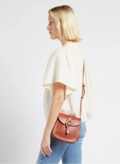 LE SAB BARBIER - Petit Sac Bandoulière En Cuir | Marron -Femmes Vêtements 4170352
