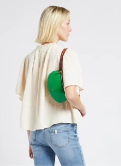LA LILI - Pochette Banane En Cuir Verni | Vert -Femmes Vêtements 4170369