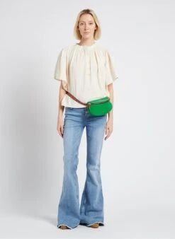 LA LILI - Pochette Banane En Cuir Verni | Vert -Femmes Vêtements 4170370