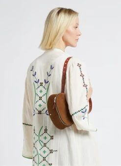 LA NEW LILI - Sac Banane En Cuir Velours | Marron -Femmes Vêtements 4170464